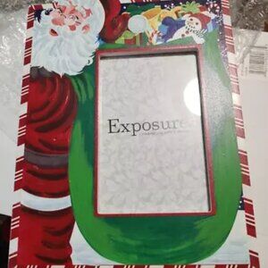 Exposure's Hand Painted Christmas 2020 VERTICAL Santa Picture Frame 6"x4" photo